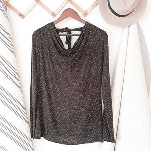 CAbi #3054 Cowl Neck Tie Back Top